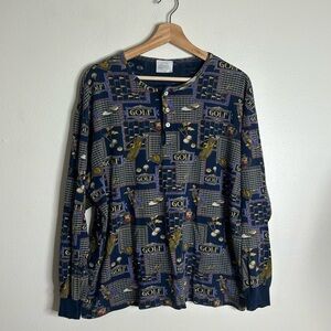 Grigeoperla ladies long sleeve casual golf graphic shirt size large